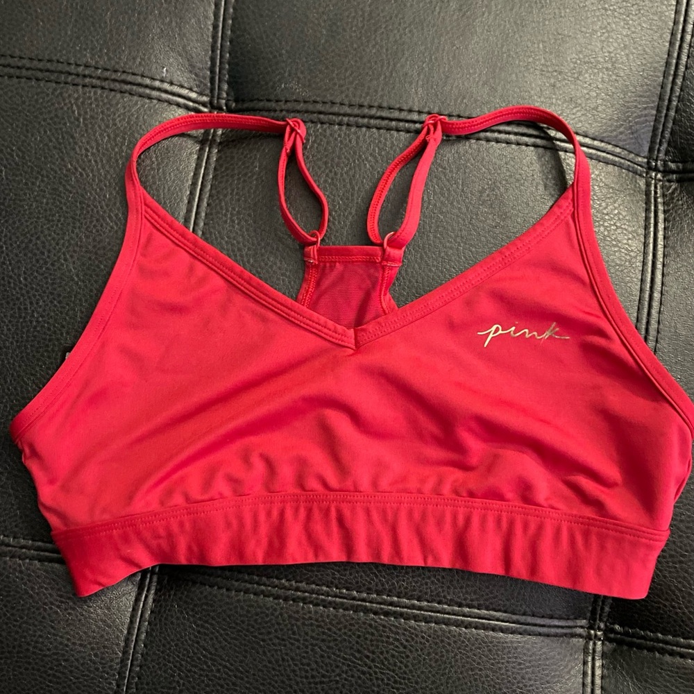 Pink sports bra